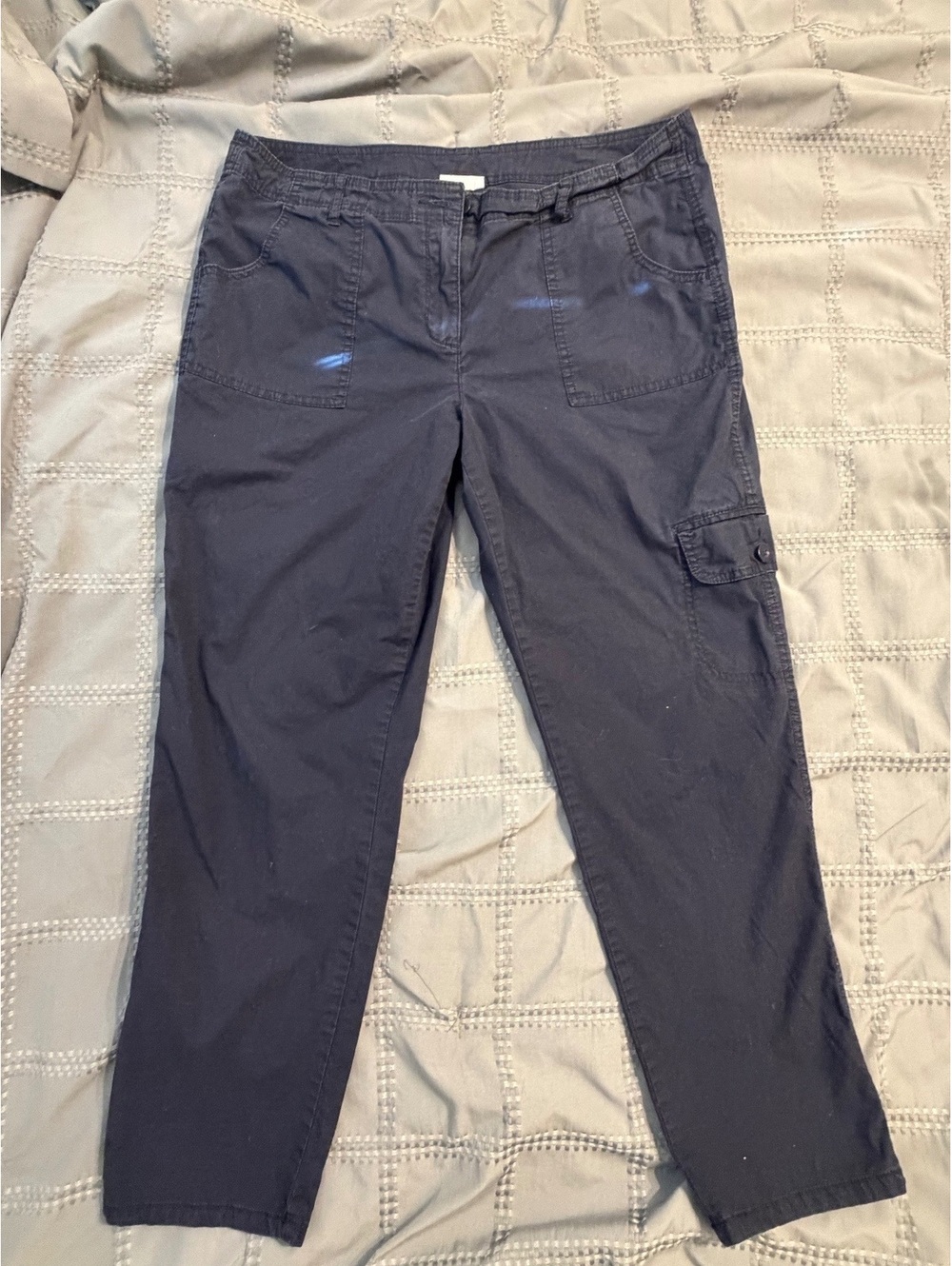 Liz Claiborne Women's Navy Blue Cotton Blend Cargo Pants Size 12